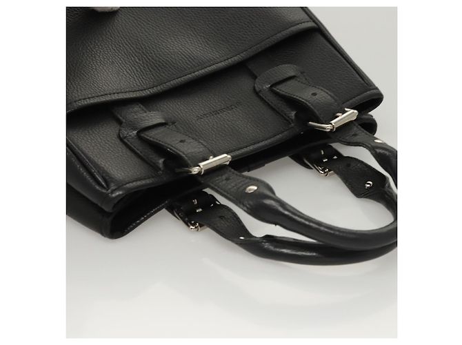 Borsa a mano in pelle nera e argento autentica BA1908 di BURBERRY Nero - vista 6
