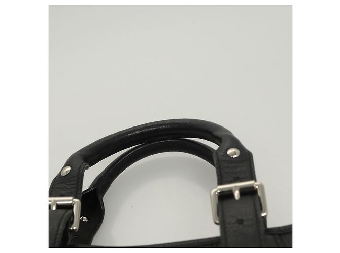 Borsa a mano in pelle nera e argento autentica BA1908 di BURBERRY Nero - vista 8