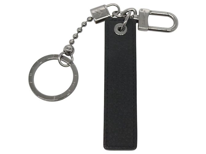 LOUIS VUITTON Portachiavi Tab Anello Chiave Pelle Nera MP2211 LV Auth bs25709 Nero - vista 3