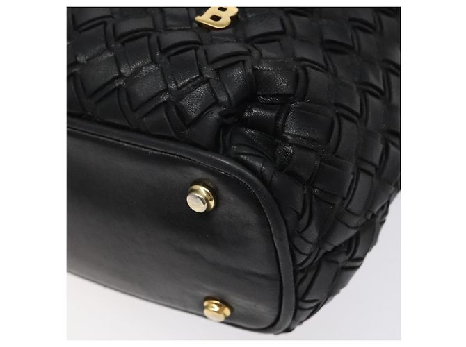 BALLY Borsa a Spalla Trapuntata in Pelle Nera e Oro Auth BA1832 Nero D'oro - vista 10