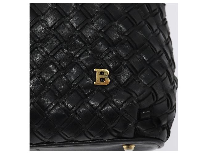 BALLY Borsa a Spalla Trapuntata in Pelle Nera e Oro Auth BA1832 Nero D'oro - vista 14