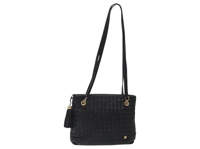 BALLY Borsa a Spalla Trapuntata in Pelle Nera e Oro Auth BA1832 Nero D'oro - vista 2