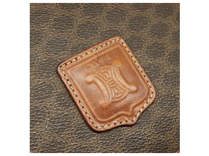 Céline Borsa a spalla in tela Macadam CELINE in pelle PVC marrone oro Auth bs25678 D'oro - vista 14