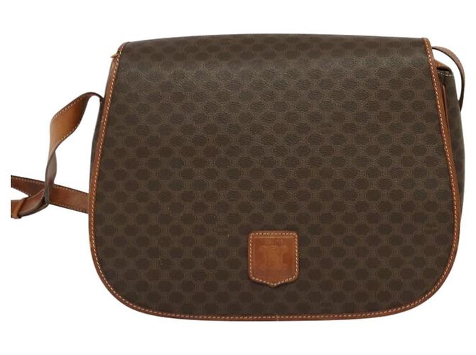 Céline Borsa a spalla in tela Macadam CELINE in pelle PVC marrone oro Auth bs25678 D'oro - vista 2