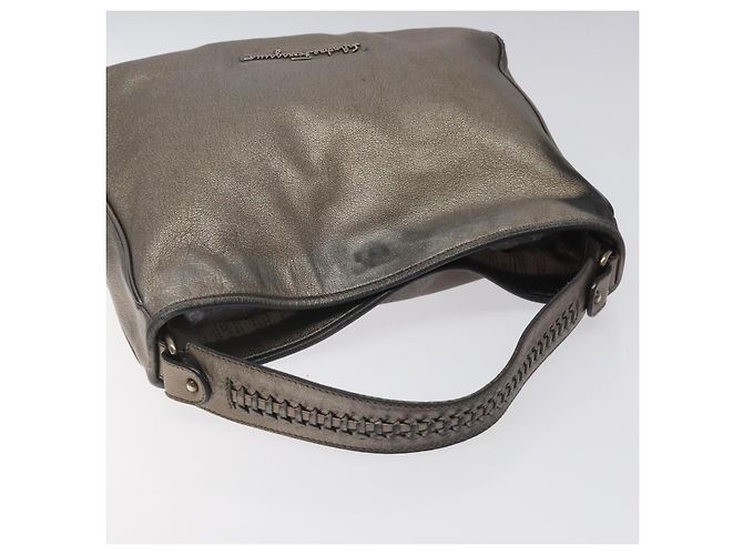 Borsa a spalla in pelle oro champagne Auth BA1746 di Salvatore Ferragamo - vista 6