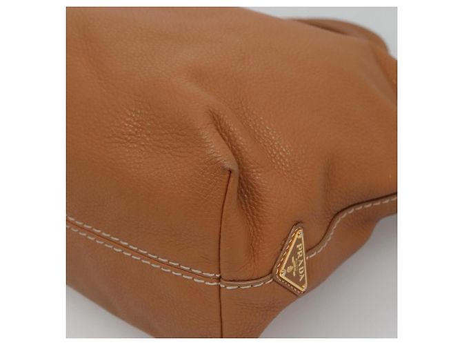 PRADA Borsa a mano in pelle 2 vie beige oro Auth sw742 D'oro - vista 12