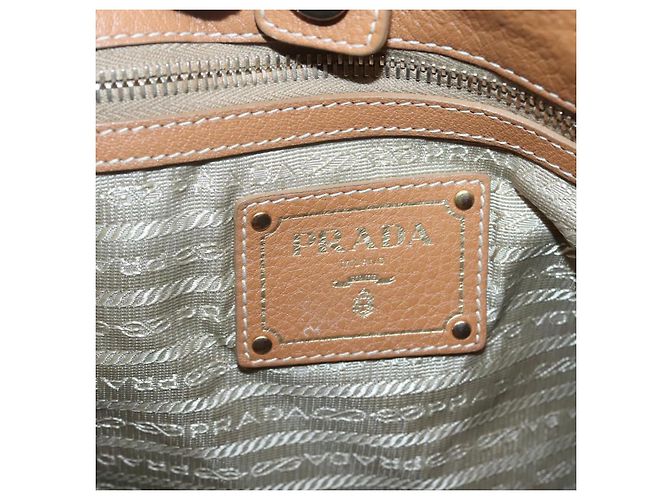PRADA Borsa a mano in pelle 2 vie beige oro Auth sw742 D'oro - vista 15