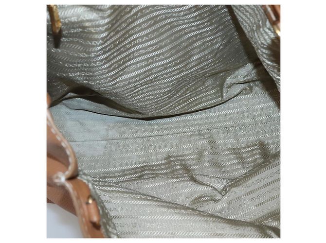 PRADA Borsa a mano in pelle 2 vie beige oro Auth sw742 D'oro - vista 16