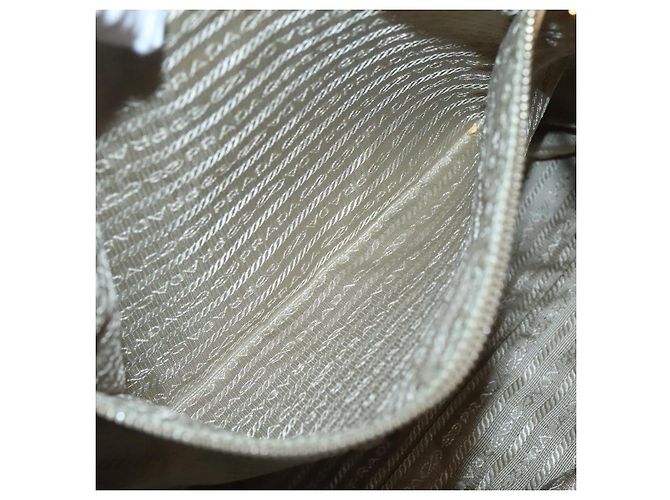 PRADA Borsa a mano in pelle 2 vie beige oro Auth sw742 D'oro - vista 19