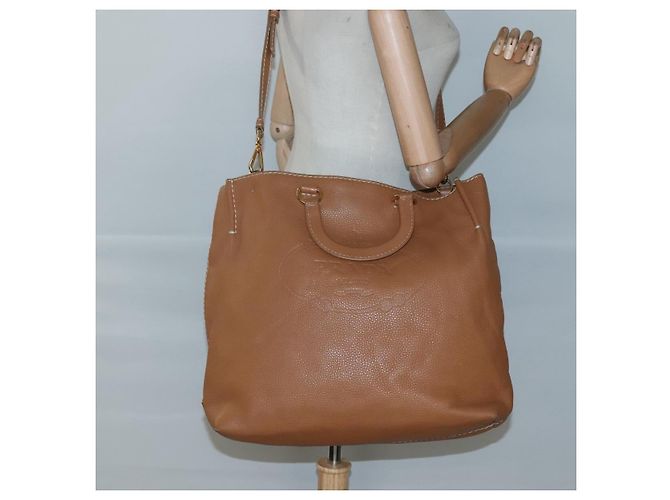 PRADA Borsa a mano in pelle 2 vie beige oro Auth sw742 D'oro - vista 23