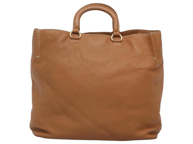 PRADA Borsa a mano in pelle 2 vie beige oro Auth sw742 D'oro - vista 3