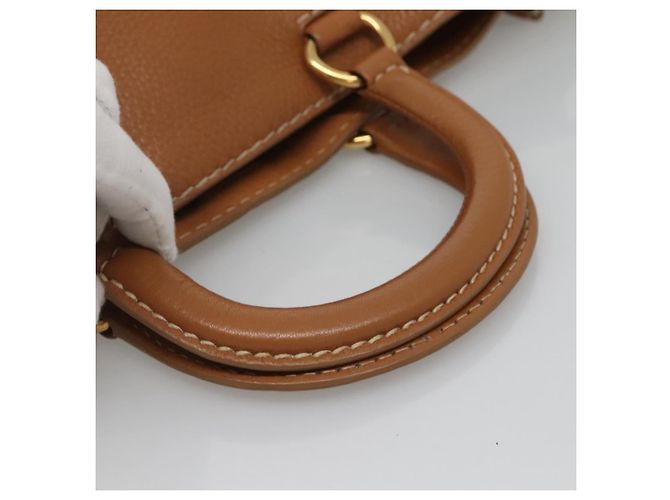 PRADA Borsa a mano in pelle 2 vie beige oro Auth sw742 D'oro - vista 7