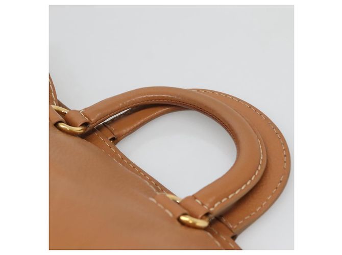 PRADA Borsa a mano in pelle 2 vie beige oro Auth sw742 D'oro - vista 8