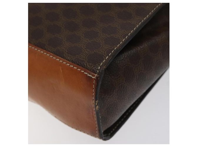 Céline CELINE Macadam Canvas Circle Shoulder Bag PVC Leather Brown Gold Auth 122059 Golden - view 10