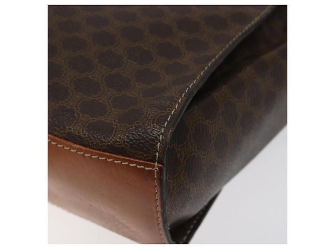 Céline CELINE Macadam Canvas Circle Shoulder Bag PVC Leather Brown Gold Auth 122059 Golden - view 12