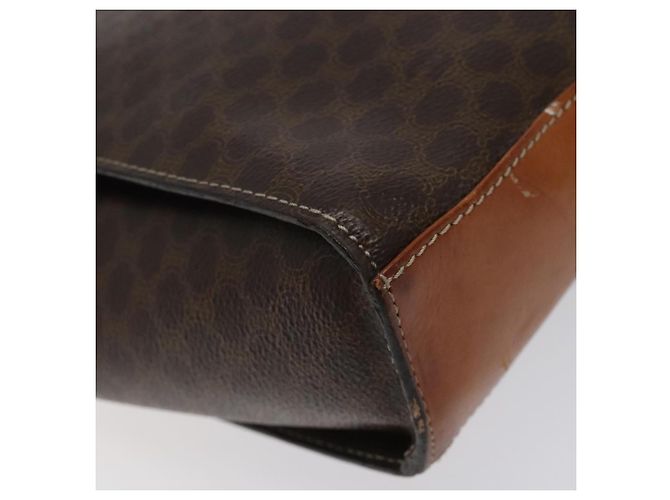 Céline CELINE Macadam Canvas Circle Shoulder Bag PVC Leather Brown Gold Auth 122059 Golden - view 13