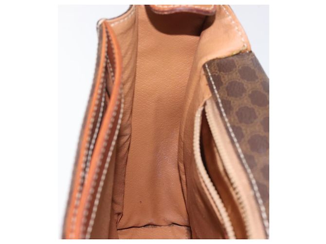 Céline CELINE Macadam Canvas Circle Shoulder Bag PVC Leather Brown Gold Auth 122059 Golden - view 19