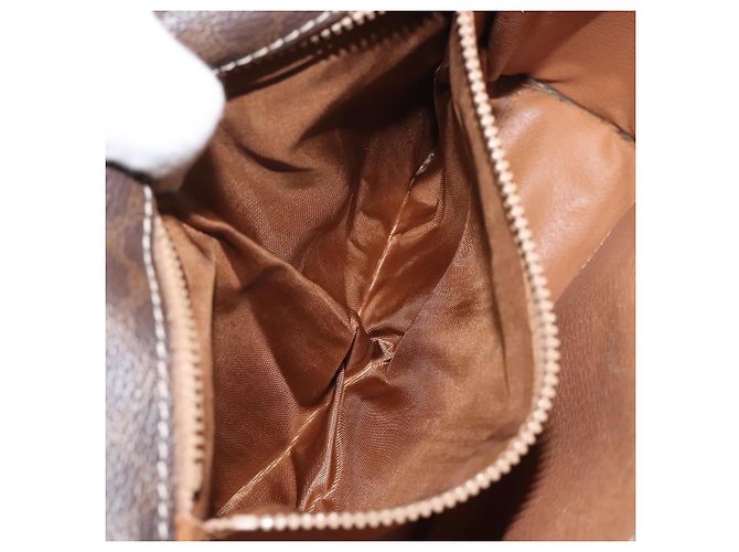 Céline CELINE Macadam Canvas Circle Shoulder Bag PVC Leather Brown Gold Auth 122059 Golden - view 20