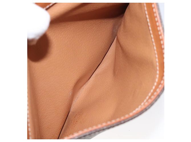Céline CELINE Macadam Canvas Circle Shoulder Bag PVC Leather Brown Gold Auth 122059 Golden - view 21