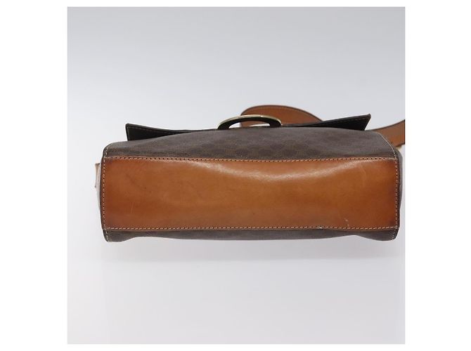 Céline CELINE Macadam Canvas Circle Shoulder Bag PVC Leather Brown Gold Auth 122059 Golden - view 9