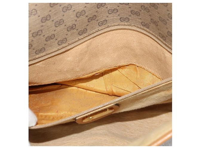Gucci Borsa a Spalla Micro GG Supreme PVC Beige Oro 001 115 2681 Auth sw738 D'oro - vista 19