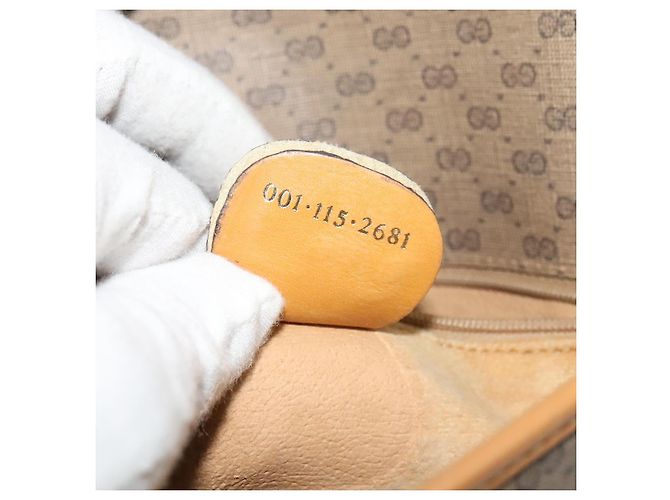 Gucci Borsa a Spalla Micro GG Supreme PVC Beige Oro 001 115 2681 Auth sw738 D'oro - vista 20