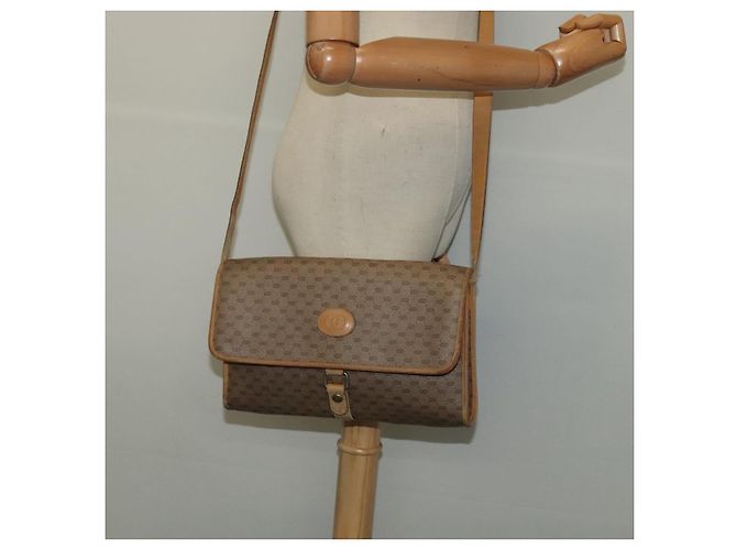 Gucci Borsa a Spalla Micro GG Supreme PVC Beige Oro 001 115 2681 Auth sw738 D'oro - vista 21