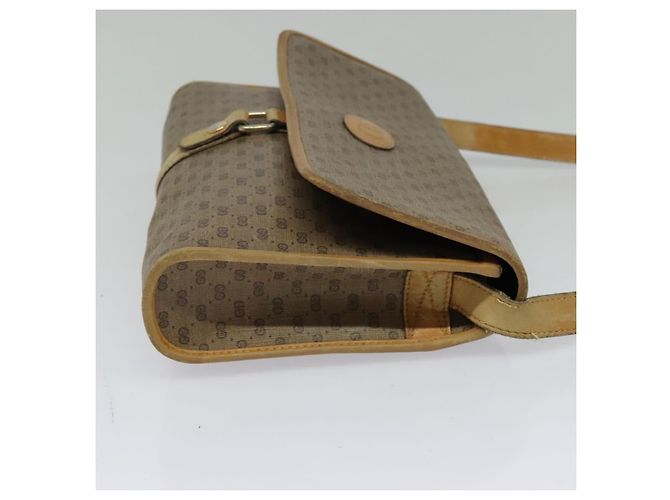 Gucci Borsa a Spalla Micro GG Supreme PVC Beige Oro 001 115 2681 Auth sw738 D'oro - vista 5