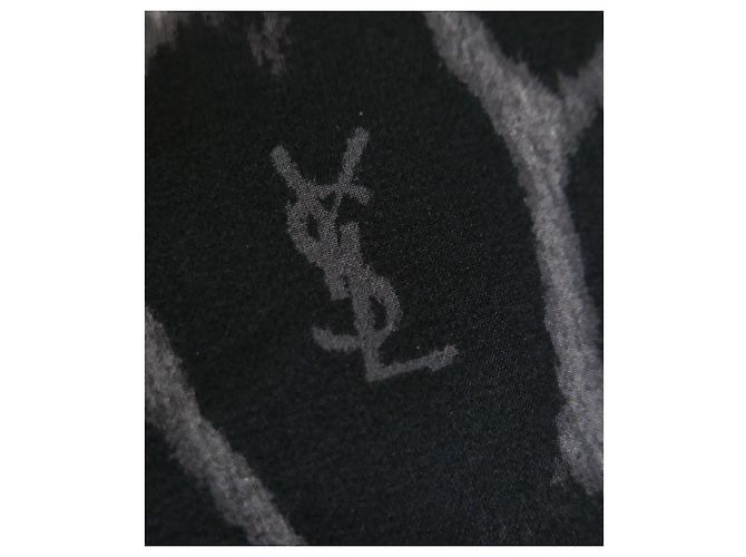 Grau Leoparden Seiden Shift Kleid Yves Saint Laurent 2009 - Ansicht 4