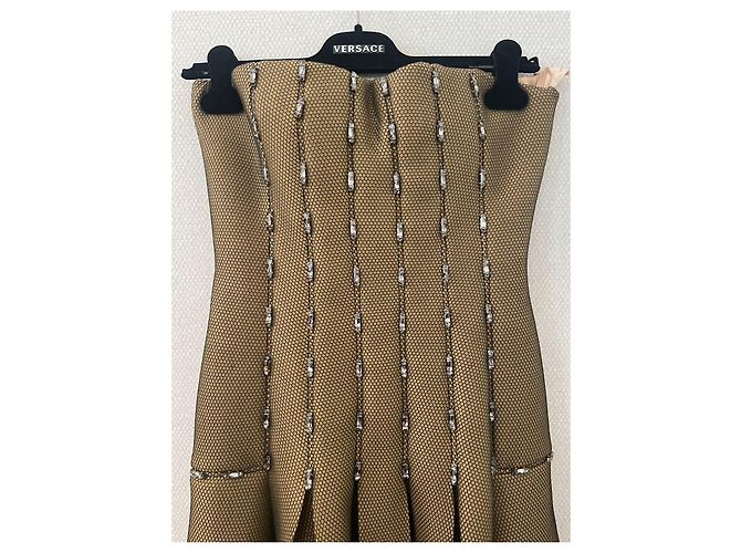 John Galliano Khaki Tüll trägerloses Kleid Grün - Ansicht 5