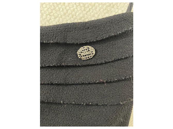 Chanel Strukturierter plissierter Rock Schwarz - Ansicht 4