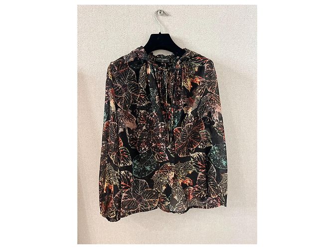 Chanel Top Dunkler Wald Herbst-Winter 2018 Von Karl Lagerfeld Schwarz Rot Golden - Ansicht 4