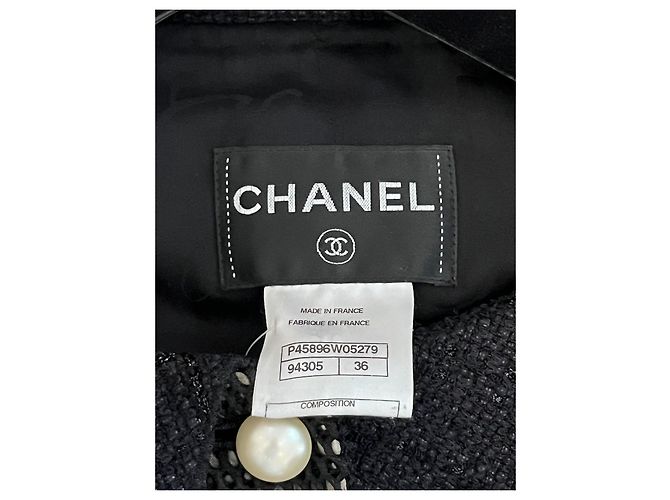 Chanel Peter Pan Tweedjacke Schwarz - Ansicht 4