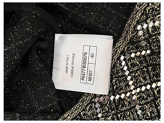Top Chanel con paillettes argento a maniche lunghe - vista 4