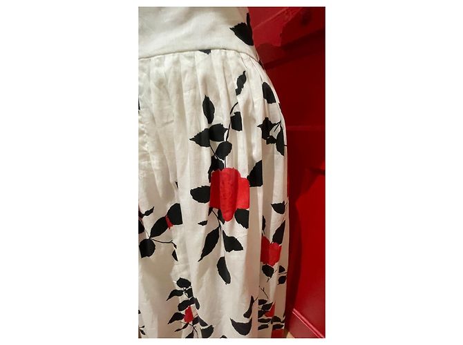 Falda Agnès b. de algodón con flores rojas y negras Multicolor - vista 3