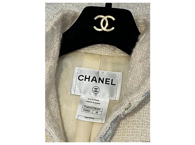 Chanel Ecru-Jacke Paris-Bombay Silber Aus weiß - Ansicht 5
