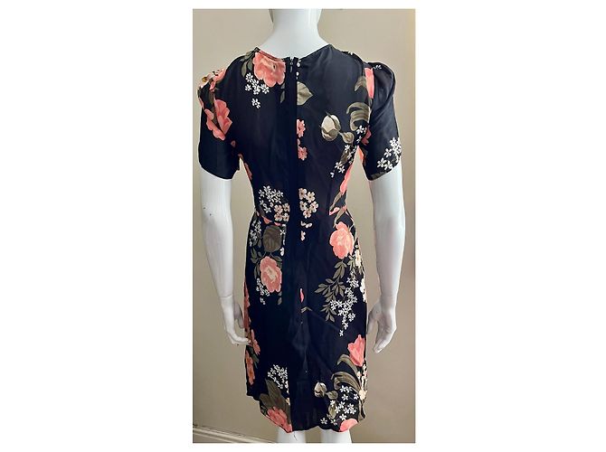 Reformation Andre Kleid mit Vivienne-Muster Schwarz Mehrfarben - Ansicht 5