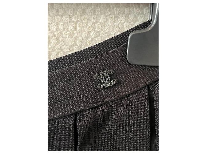 Chanel Falda de satén con cintas Negro - vista 4