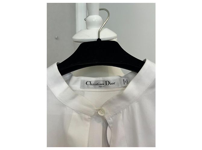 Camisa Christian Dior Blanca de Algodón con Bordado de Abeja Blanco - vista 4