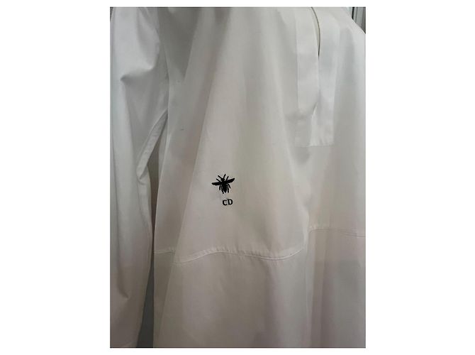 Camisa Christian Dior Blanca de Algodón con Bordado de Abeja Blanco - vista 5