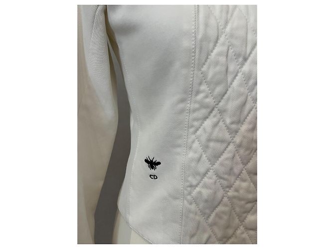 Christian Dior Gesteppte Jacke aus weißer Baumwolle - Ansicht 5
