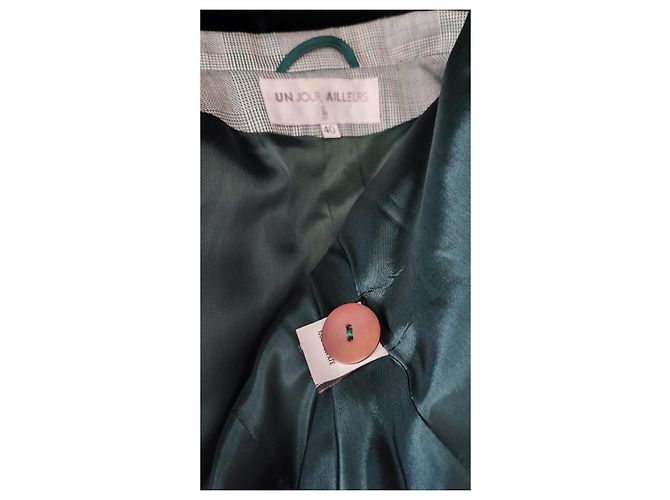 Autre Marque Blazer Prince de Gales Verde de Lana Verde claro - vista 7