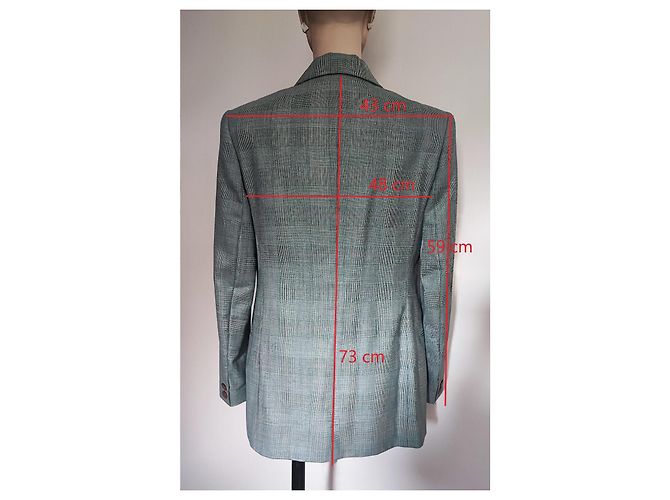 Autre Marque Blazer Prince de Gales Verde de Lana Verde claro - vista 8