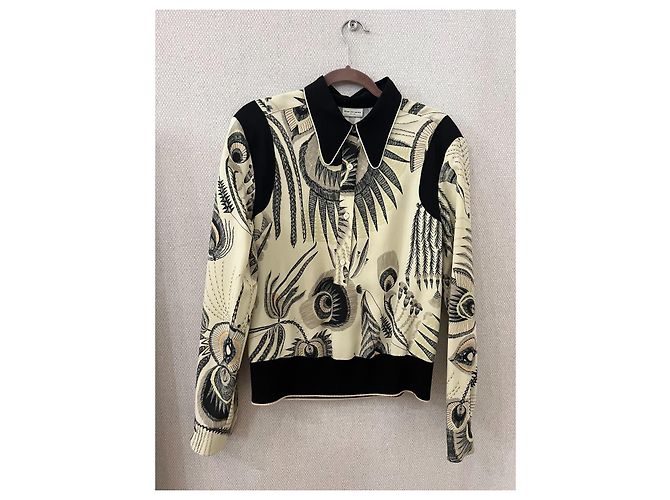 Dries Van Noten Samtbluse Velvet Black Schwarz Beige - Ansicht 4