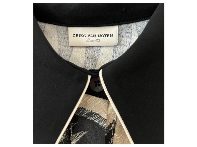 Dries Van Noten Samtbluse Velvet Black Schwarz Beige - Ansicht 5