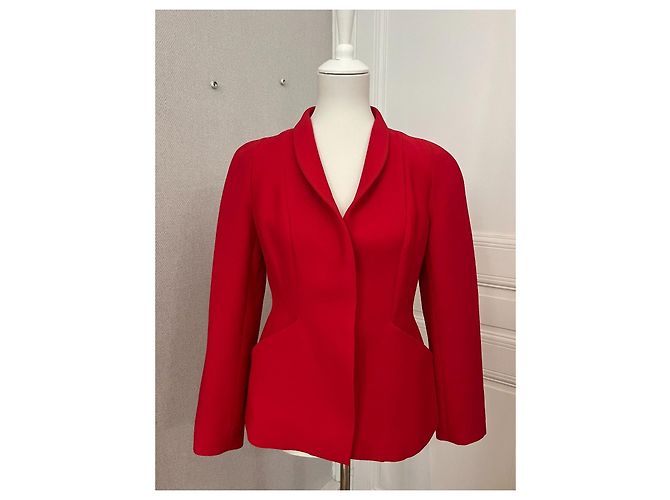 Christian Dior Bar Jacket Red Silk and Wool ref.2233344 - Joli Closet
