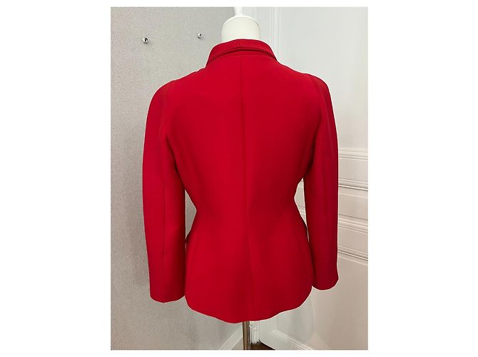Christian Dior Bar Jacket Red Silk and Wool ref.2233344 - Joli Closet