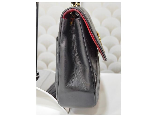 Chanel Demi-Lune Gesteppte Leder Handtasche Schwarz - Ansicht 10