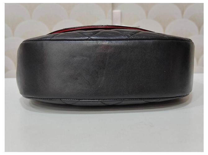 Chanel Demi-Lune Gesteppte Leder Handtasche Schwarz - Ansicht 5