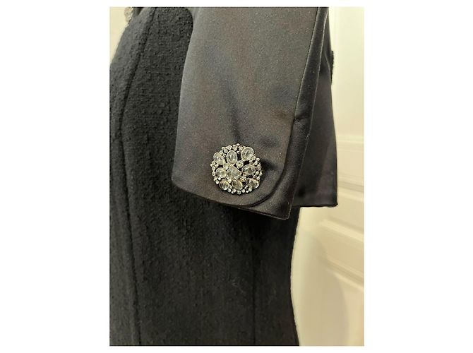 Chanel Vestido negro con botones Gripoix Gris - vista 4